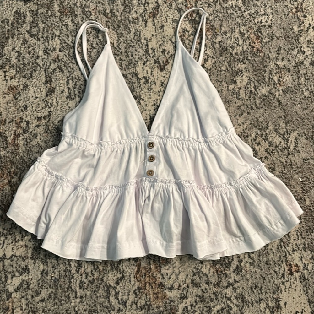 White flowy crop top